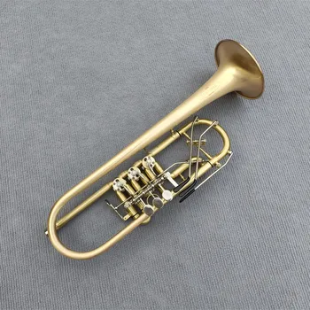 Австрийската тръба Schagerl Bb Си бемол Месинг плосък ключ Професионални музикални инструменти за тръби с кожен калъф