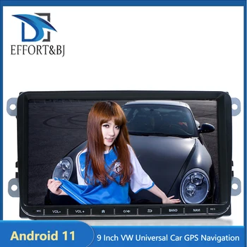 Автомобилен GPS навигатор 9 Инча V W Универсален размер Android 11 Аудио Стерео радиоплеер RDS, WIFI BT Мултимедиен плеър