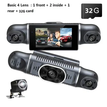Автомобилна Регистраторная Камера С 4-Канална Камера за шофиране FHD 1080P Предната Лява Дясна Задна с Wi-Fi Линия за Нощно Виждане Запис на 24-Часов Паркинг Монитор