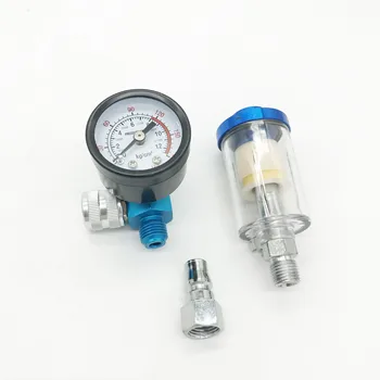 аксесоари за пистолет-пръскачка 3в1, Регулатор на налягането на въздуха, манометър + маслен филтър за вода + JP Адаптер, инструмент за airbrushing