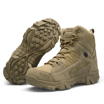 Армейските работни обувки за мъже, всеки ден на военни ботильоны от волска кожа, велур, Мъжка проститутка, Водоустойчив обувки, Тактически обувки, Мъжки спортни обувки