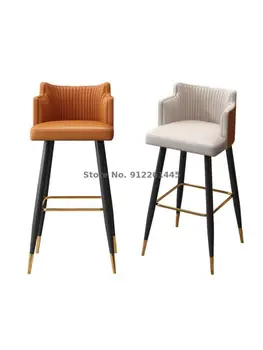 Бар стол с модерен прост стол лесен луксозни домакински кожена желязната табуретка бар стол от неръждаема стомана