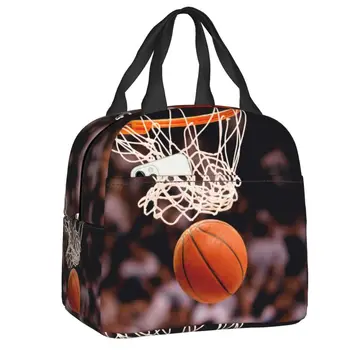 Баскетболно спортна чанта за обяд, Преносим термоохладитель, изолиран Обяд-бокс за жени, детски училищни чанти за пикник, пътни чанти за хранене