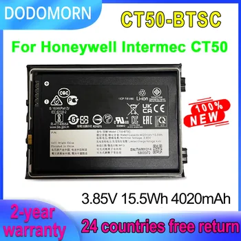 Батерия DODOMORN CT50-BTSC за Honeywell Intermec CT50 318-055-001 1ICP7/61/80 Батерии за събиране на мобилни данни 3,85 В 4020 ма