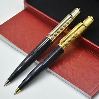 висококачествена химикалка писалка черен/сребрист цвят CT, бизнес канцеларски материали, луксозни писалки за зареждане с гориво, подарък Без кутия