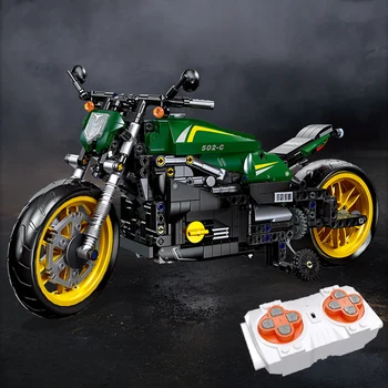 Високотехнологичен мотоциклет състезателни Benali 502-c, Локомотив, строителни блокове, модел с тегло събрание, тухли 