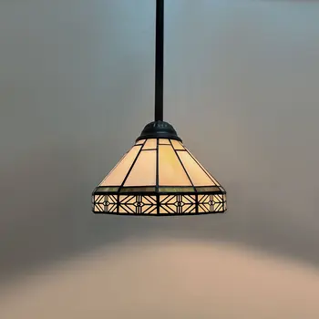 Висящи лампи Тифани, мини-8-инчов подвесная лампа от витражного стъкло, в старинен селски стил за кухненски остров, стелажи, трапезария, хол
