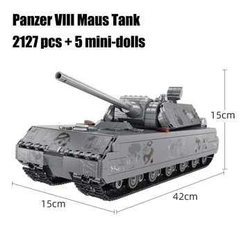 Военен Тежък Танк Panzer VIII Maus градивните елементи на Немски Войници от Втората световна война Полицията Армейское Оръжие Тухли, Детски Играчки, Подаръци за Възрастни