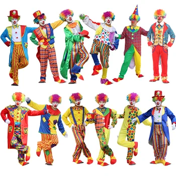 Възрастни Мъже, Забавен Цирк костюм на Клоун, Женски костюм Озорного Жокера, Необичаен Cosplay, Коледна рокля Без Перуката
