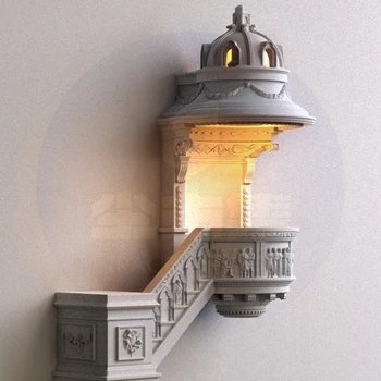 Гипсова лампа, вградена в коридор олтара на прашни пазар, хол, B & B, вградена индукционная външни стенни лампи, атмосфера