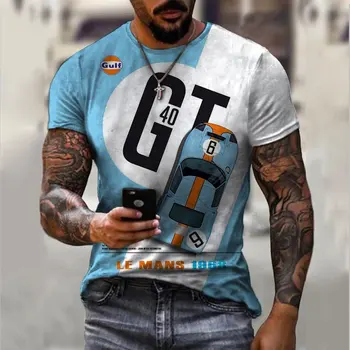 Годишната реколта мъжка тениска Streetshirt 66-лентов тениска с 3D принтом За мъже, Модни дрехи за Мъже с къс ръкав и кръгло деколте, Негабаритная Мъжки Дрехи