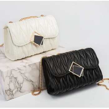 Дамска чанта 2023, тази Тенденция е Нова Модна Верига, дамска Кожена чанта през Квадратно рамото, Дамски портмонета, Bolsas, чанта през рамо за жени