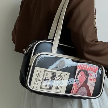 Дамски Модни Квадратна чанта-тоут, голяма чанта голям-месинджър, дамска чанта от мека кожа под мишниците и за студенти