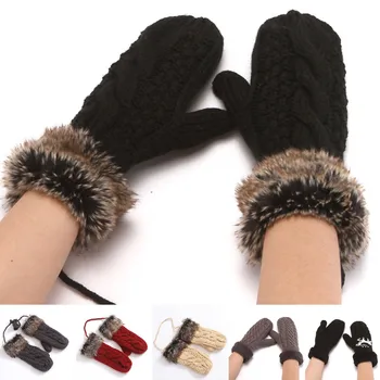 Дамски модни потници ветроупорен топли ръкавици с удебелени пръсти