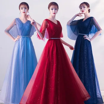 Дамски официални вечерни рокли Хонг Hu 2023, Дълга Рокля за Хора с пайети, Студентски Танци, Цветя, Сватбена Рокля за абитуриентски бал За жени
