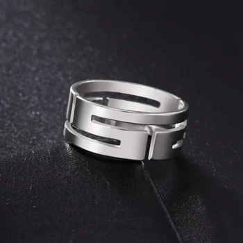 Дамски пръстени Cooltime с геометрични отвори златен цвят от неръждаема стомана, естетически, пръстени, Бижута подарък 2023, Новост в