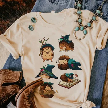 Дамски тениски с изображение на таралеж, дизайнерски дрехи за момичета