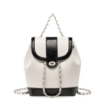 Дамски чанта за жени, Модни дизайнерски луксозни чанти, раница-кофа от естествена кожа, Дамски чанта за пазаруване в ретро стил 2023