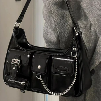 Дамски чанта през рамо, чанта-локомотив, чанта-месинджър с множество джобове, Дамски летни чанти от изкуствена кожа