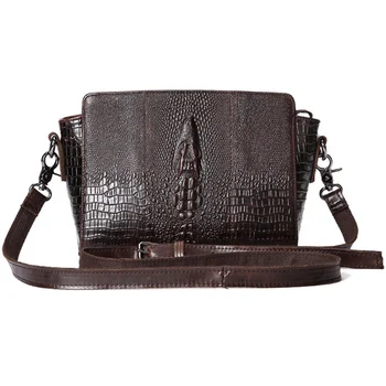 Дамски Чанти През рамо от естествена кожа, чанти-незабавни посланици, Модни чанти, в стил Крокодилска кожа, Дамска чанта за през рамото от естествена кожа
