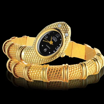 Дамски Часовник във формата на змия, Дамски часовници, Луксозни златни Дамски часовници, Модни дамски часовници, reloj mujer montre femme