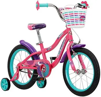 Детски велосипед с тренировочными колела са 16-инчови колела, за момчета и момичета на възраст 3-5 години, кошница, стойка и ръчни спирачки, идеален за