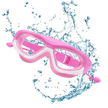 Детски очила за плуване, Тапи за уши, Анти-UV, Детски очила за плуване За деца, Очила за плуване Със защита от замъгляване, водоустойчив, Анти-UV За деца и
