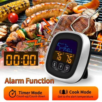 Дигитален кухненски термометър за месо, неръждаема Водоустойчив сензор за температурата на месото, термометър за готвене, измерване на температурата на барбекю