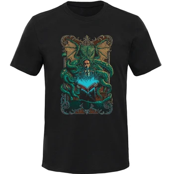 Дизайнерски Мъжка тениска Разговори Cthulhu Lovecraft, Тениска от 100% Памук с къс ръкав, Дълбоководно чудовище, тениска с Осьминогом, Приталенная Мъжка Тениска