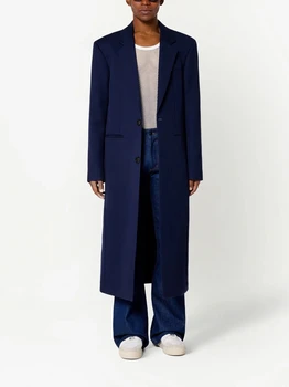 Дълго сако, яке за мъже, 1 бр., красиви бизнес тъмно-сини костюми, Однобортное палто в класически стил за отдих, по поръчка