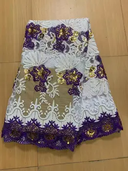 Европейската и американската лейси бродерия Популярният африкански стил бисерная мрежест плат расшитое пайети сватбена рокля размер 5