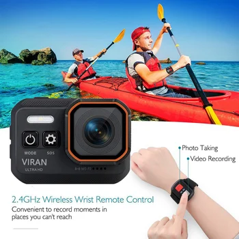 Екшън-камера за 4K HD С дистанционно управление Водоустойчива Спортна камера Экранный Диск Рекордер Спортна камера 4K Каска Action Cam Hero 8