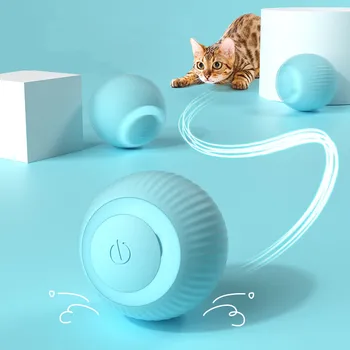 Електрически играчки за котки с топката, автоматични търкаля умни играчки за котки, интерактивни за дресура на котки, самодвижущиеся играчка за коте за игри на закрито