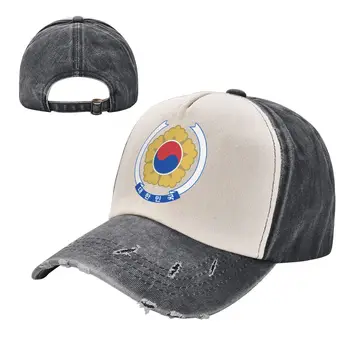 Емблема на Южна Корея с цветен заключване, потертая бейзболна шапка, шапки за татко, мъжки, женски, годината на реколтата, от промит памук, регулируема подарък за шофьор на камион