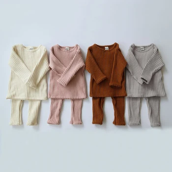 Есенно-зимни комплекти дрехи за деца, плетени калъф за пуловери за момичета и момчета, върховете + гамаши, детски пижами, детски топлинна бельо за деца от 0 до 5 години