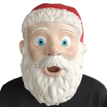 Забавна Маска за cosplay Дядо Коледа 10x14 инча, Коледна маска за възрастни и деца