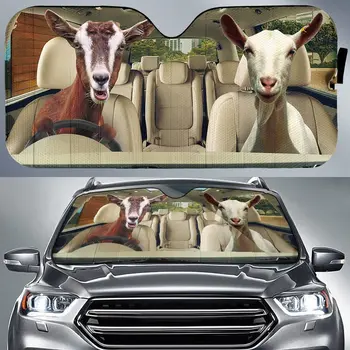 Забавни Автомобили Козирка за двойка Кози, Автоматично регулиране на сенника за Любителите на Кози, Забавен Подарък на земеделския производител, на Козирка На предното стъкло на автомобила