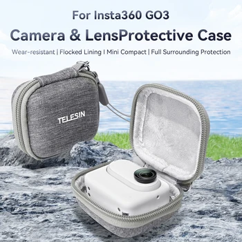 Защитна чанта TELESIN Калъф за носене, Водоустойчива чанта за съхранение на Аксесоари Gopro 11 10 9 DJI OSMO Action Insta360 Go 3