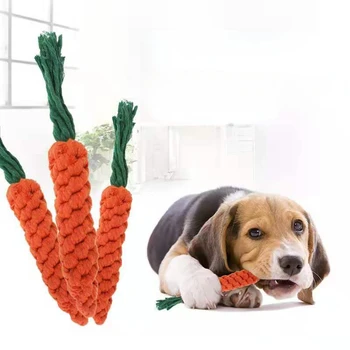Играчка за куче с моркови възел, ракита почистване на зъбите, шлайфане памучни въжета за домашни любимци