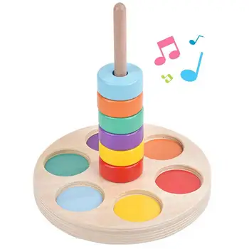 Играчка Монтесори, Дървени блокове, играчка за познаване на цветове, забавни играчки за началото на обучението, детски играчки-пъзели за деца, момчета и момичета