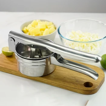 Инструмент за приготвяне на картофено пюре 3 в 1 от неръждаема стомана, ръчна сокоизстисквачка за картофи, Зеленчуци пълнеж, Мелница за картофи, Устройство за дехидратация, кухненски притурка