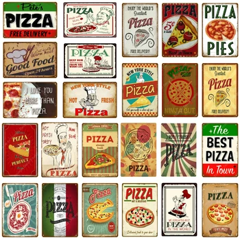 Италиански Добрата Храна, Пица, Сладкиши, Метални Табели, за Декорация на стените Ретро Метален Плакат Декор домашна Кухня указателни Табели с изрисувани YJ145