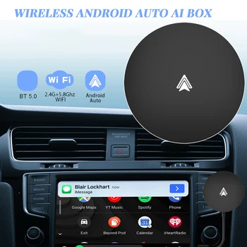 Кабелен и безжичен ключ Carplay Auto Mini AI Box Android Auto Car AI Box, Bluetooth, съвместим с Щепсела и да играе Wi-Fi На 2,4 G 5,8 Ghz