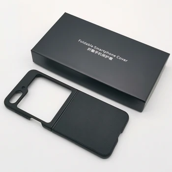Калъф за Samsung Galaxy Z Flip5 Flip 5, луксозен, кожен калъф, защита на 