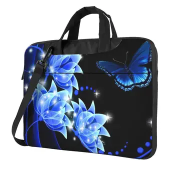 Калъф за преносим компютър с Blue Butterfly Обновен е здрав устойчив на удари защитен калъф Портфейл, Чанта за носене
