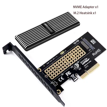 Карта на адаптера M2 NVME SSD до PCIe 4.0 64 Gbit/с M-Key M. 2 PCIeX4 Адаптер за настолен КОМПЮТЪР, PCI-E GEN4 на пълна скорост с алуминиев радиатор