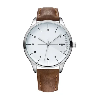 Кварцови часовници за мъже, трендови ежедневни водоустойчив минималистичные универсални кожени часовници Relogios Masculino
