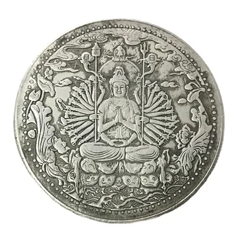 Китайски Буда на фън шуй, копие на късмет, сбирка медни монети с покритие, занаятчийски талисман