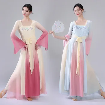 Класическото танцово рокля дамско елегантно обаятельное газово рокля за бойни изкуства, рокля за изказвания, народен танц, Танц на Китай