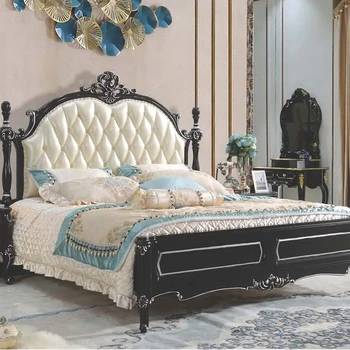 кожено легло 18-метрова двойно легло луксозно легло и модерни мебели за спалня